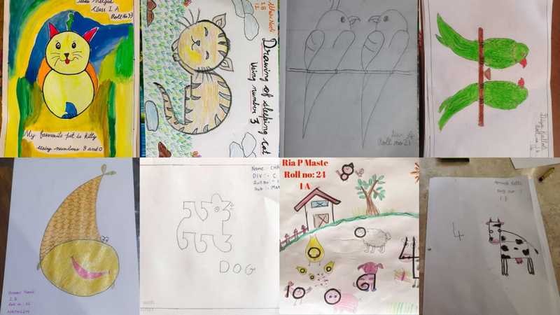 Grade 1 'Mathlon' - 'To draw pet or animal using numbers'