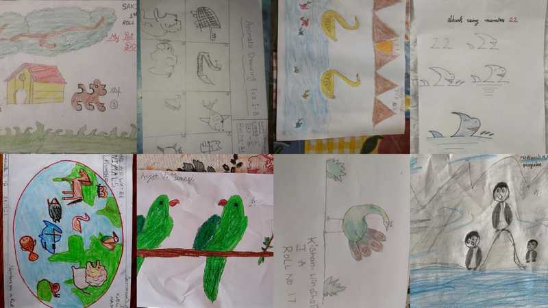 Grade 1 'Mathlon' - 'To draw pet or animal using numbers'