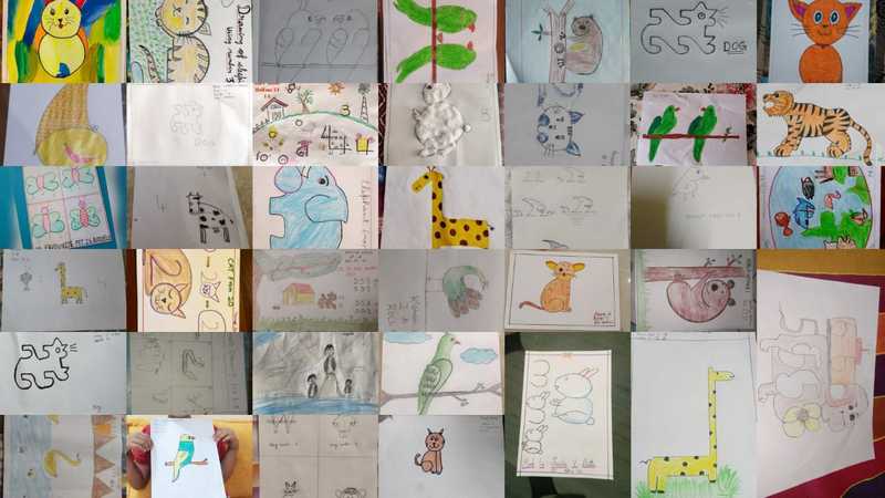 Grade 1 'Mathlon' - 'To draw pet or animal using numbers'