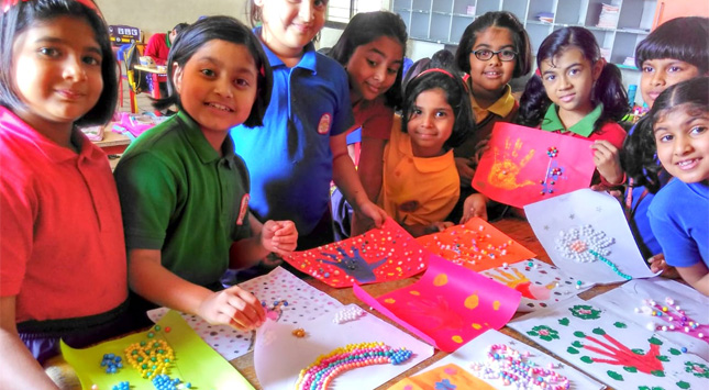 Little hands working on No Bag Day 2018-19