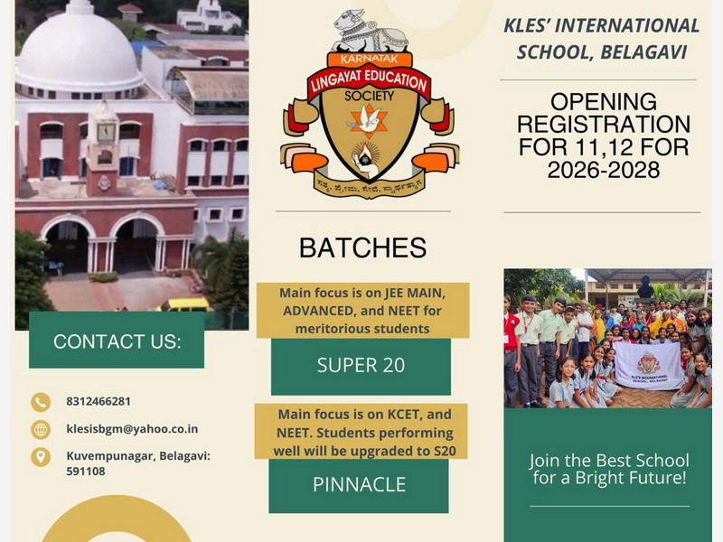 OPENING REGISTRATION FOR 11 ,12 BATCH 2026-2028.