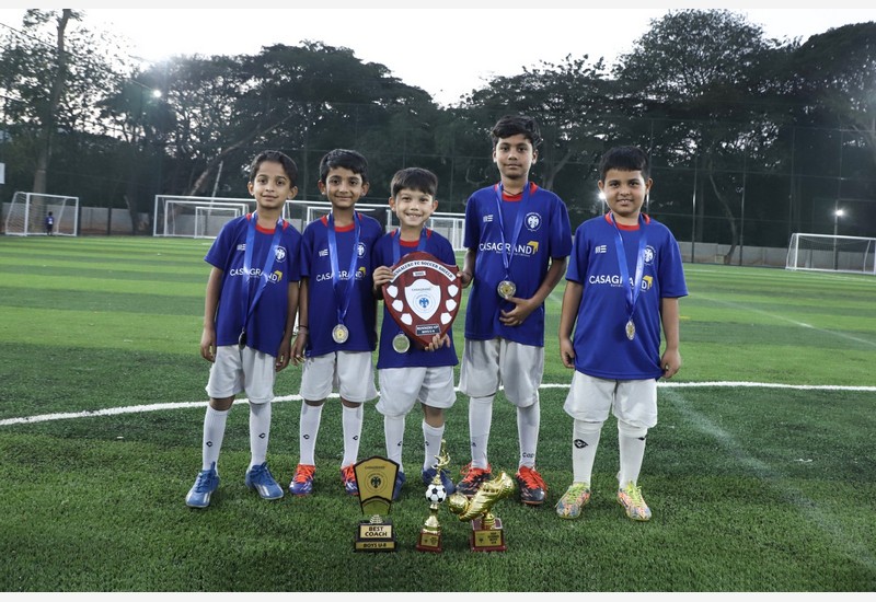 Goal Driven! Under-8 boys' team from KLES' emerged as runners-up in the Casagrand Bengaluru FC Soccer Shield 2025 